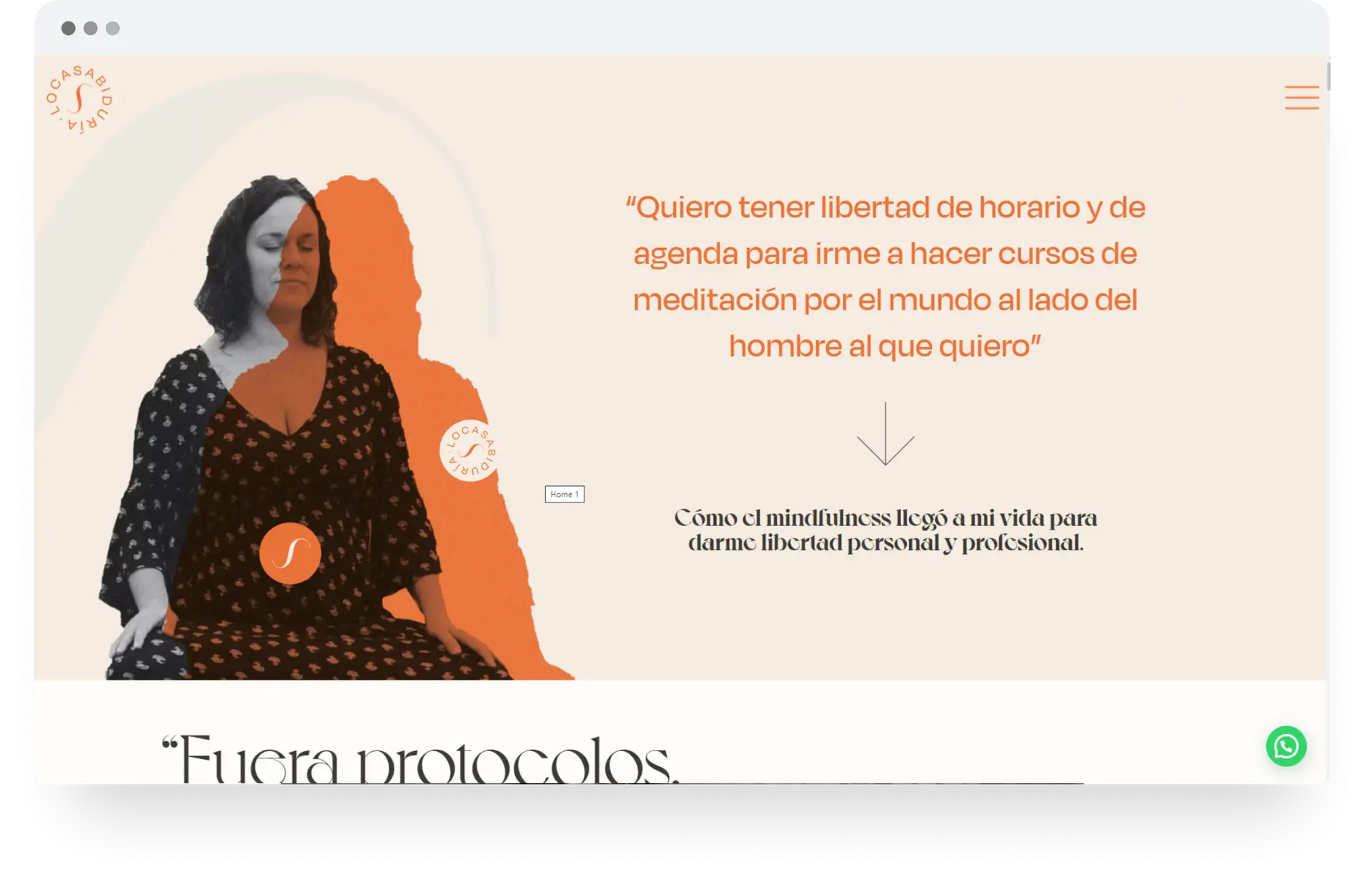 Diseño y desarrollo de web corporativa a medida para Loca Sabiduría. Realizado por  Mundo LaLola y vorágine